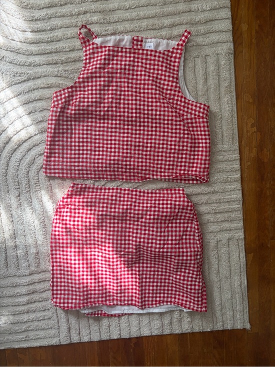 GAP Dresses & Skirts - GAP Red Gingham Two-Piece Skirt Set